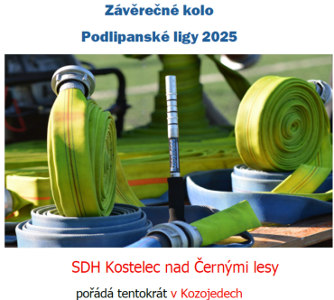 Závěrečné kolo Podlipanské ligy 2025 V KOZOJEDECH ZRUŠENO - přemístěno do Kostelce n.Č.l. na AMERIKU