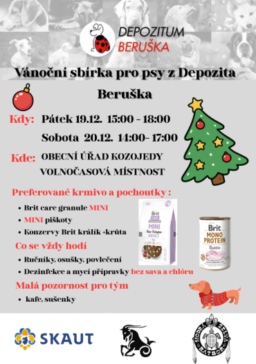 Vánoční sbírka pro psy z Depozita Beruška