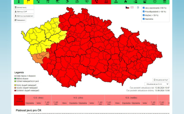 Výstraha ČHMÚ na extrémní srážky